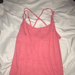 Pink tank top with cross back